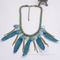 Costume Jewelry With Feather Chain Tassel Pendant Necklace